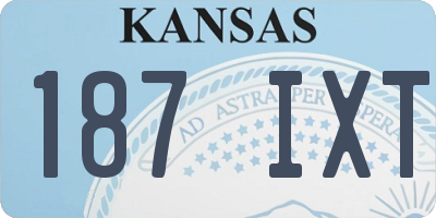 KS license plate 187IXT