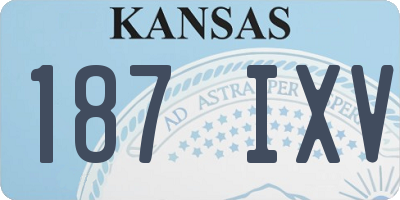 KS license plate 187IXV
