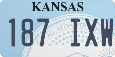 KS license plate 187IXW