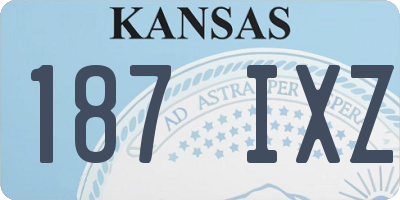 KS license plate 187IXZ