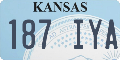 KS license plate 187IYA