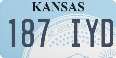 KS license plate 187IYD
