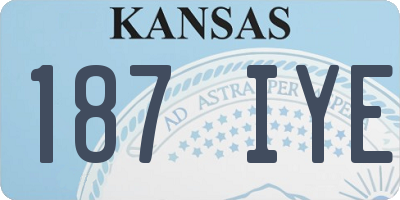 KS license plate 187IYE