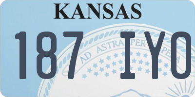 KS license plate 187IYO