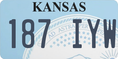KS license plate 187IYW