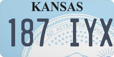 KS license plate 187IYX