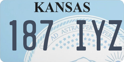 KS license plate 187IYZ