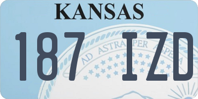KS license plate 187IZD