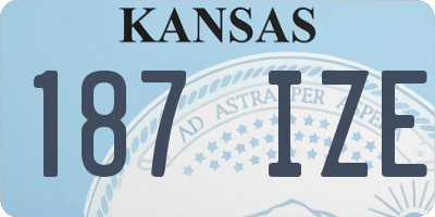 KS license plate 187IZE