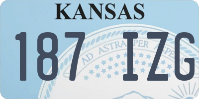 KS license plate 187IZG