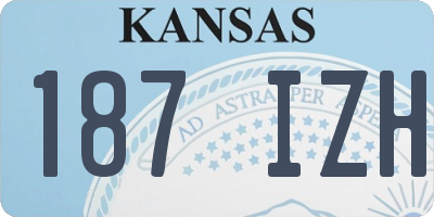 KS license plate 187IZH