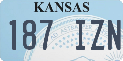 KS license plate 187IZN