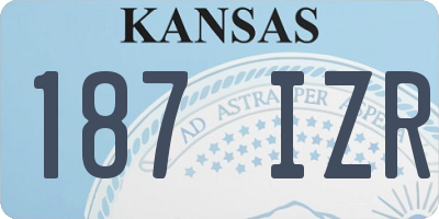 KS license plate 187IZR