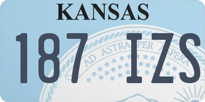 KS license plate 187IZS
