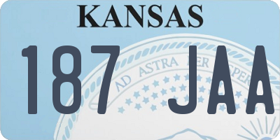 KS license plate 187JAA