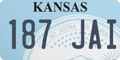 KS license plate 187JAI
