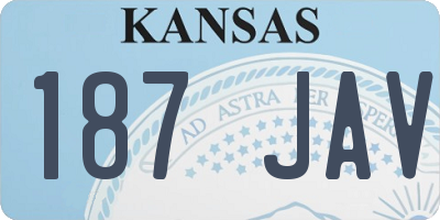 KS license plate 187JAV