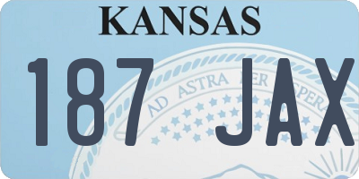 KS license plate 187JAX