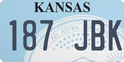 KS license plate 187JBK