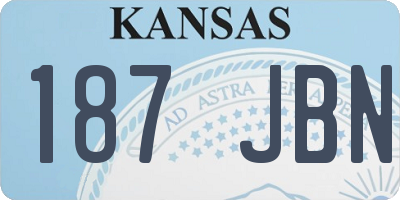 KS license plate 187JBN