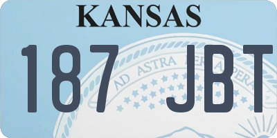 KS license plate 187JBT