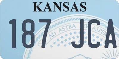KS license plate 187JCA