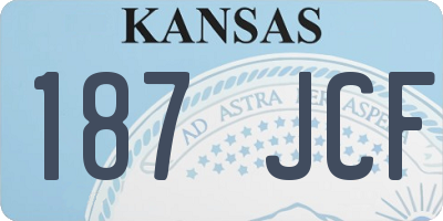 KS license plate 187JCF