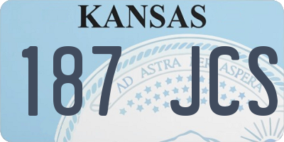 KS license plate 187JCS