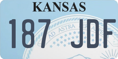 KS license plate 187JDF