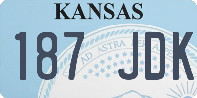 KS license plate 187JDK