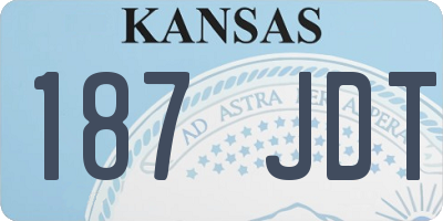 KS license plate 187JDT