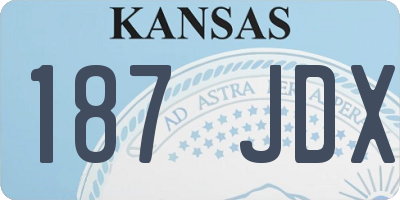 KS license plate 187JDX