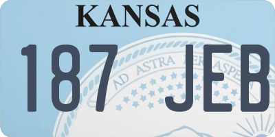 KS license plate 187JEB