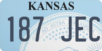 KS license plate 187JEC