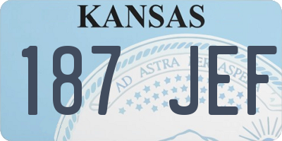 KS license plate 187JEF