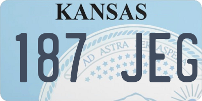 KS license plate 187JEG