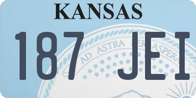 KS license plate 187JEI