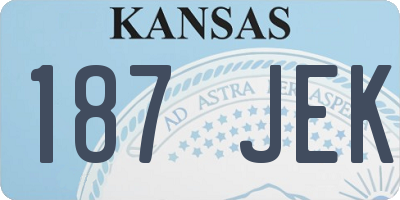 KS license plate 187JEK