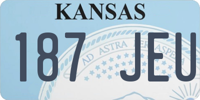 KS license plate 187JEU