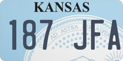 KS license plate 187JFA