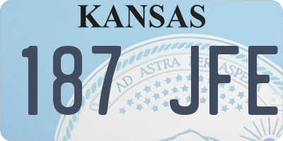 KS license plate 187JFE