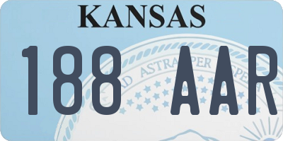 KS license plate 188AAR