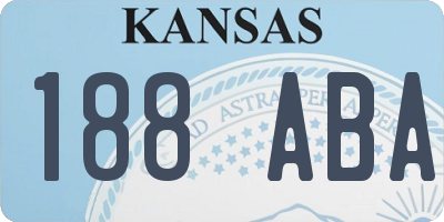 KS license plate 188ABA