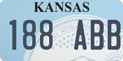 KS license plate 188ABB