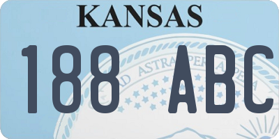 KS license plate 188ABC