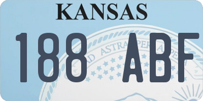 KS license plate 188ABF