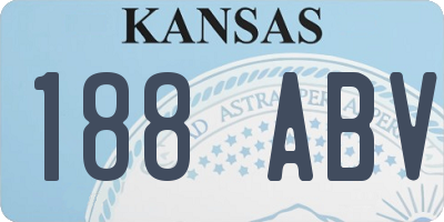 KS license plate 188ABV