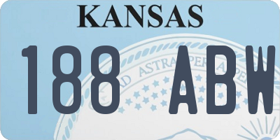 KS license plate 188ABW