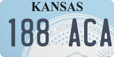 KS license plate 188ACA