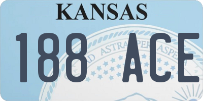 KS license plate 188ACE
